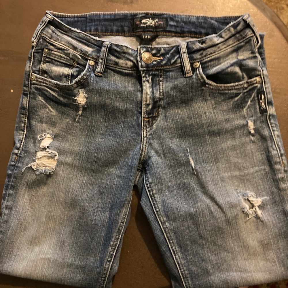 Womens w27/L25 Silver Brand SAM capris